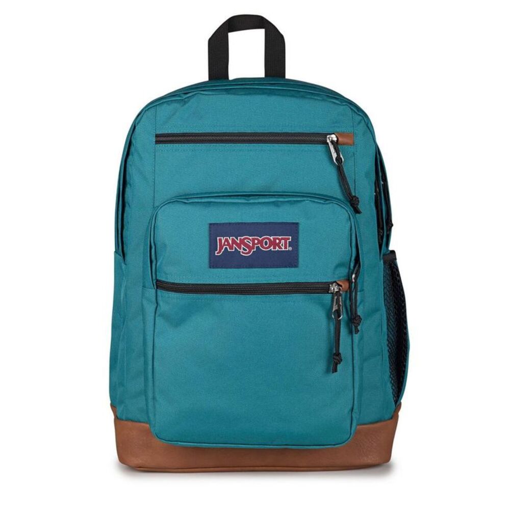 JanSport Cool Student 17" Laptop Backpack - Emerald Green/Leather